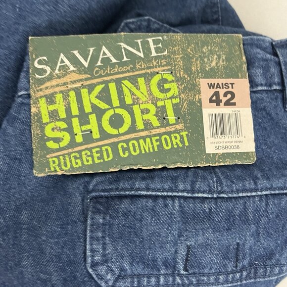 Savane Outdoor Khakis Hiking Short Men's 42 Light Wash Denim Cargo Lot of 2 - Picture 4 of 8